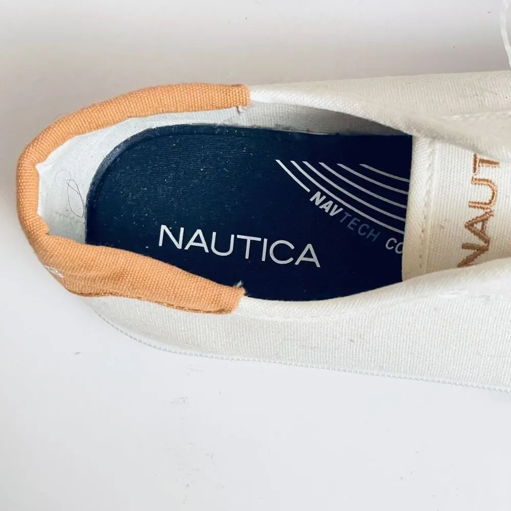 NWT Nautica Lanyard 8.5 White Cushioned Comfy memory foam navtech Sneakers READ